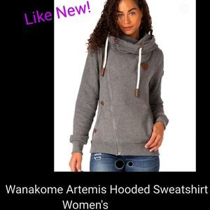 Buckle's Wanakome Artemis Green & Brown Like NEW! Extra Small Hooded Sweatshirt.